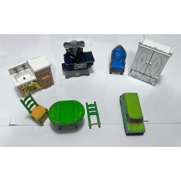 Vintage 1980 Mattel The Littles Die-Cast Furniture Set - Picture 1 of 9